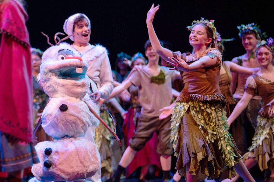 Cast members of Muse Machine's FROZEN in performance