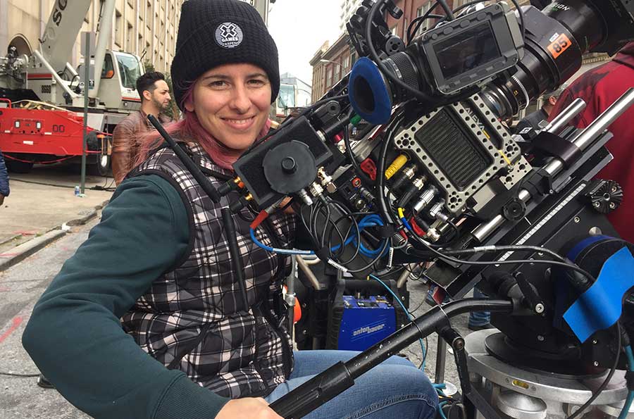 Amy Faust operates a camera