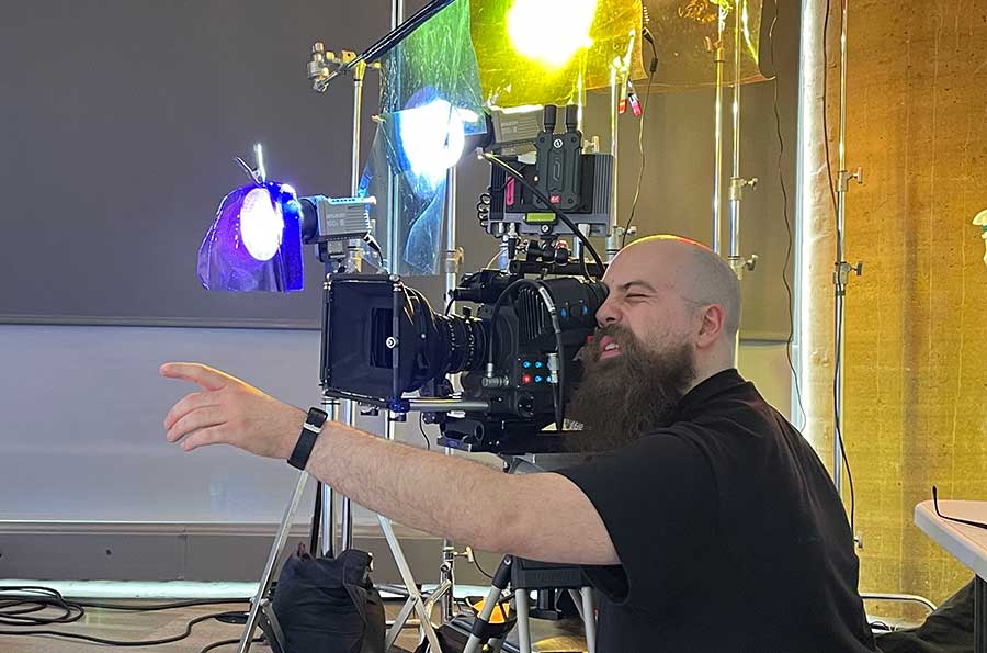 Parker Bowling operates a camera